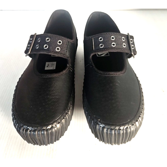 Vans Mary Jane Creeper Shoes Grunge Core Black Leather Size Women's 6.5 Men's 5 - Picture 2 of 8